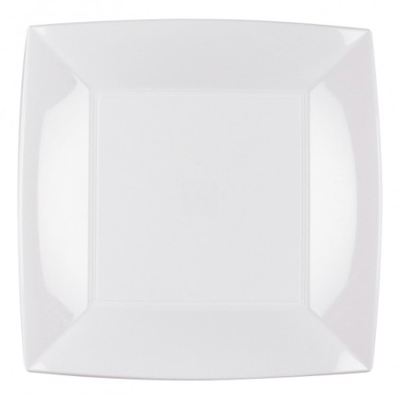 8 piatti piani, 23 x 23 cm, bianco