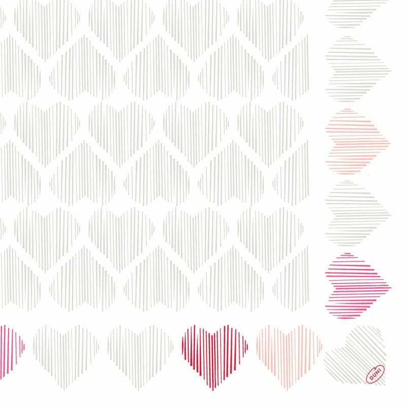 60 Serviettes Dunisoft, 40 x 40 cm 1/4, Amour 60 Serviettes Dunisoft, 40 x 40 cm 1/4, Amour