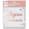 24 tovaglioli, Joyeux Anniversaire, 3 veli, 33 x33 cm , Oro rosa 24 tovaglioli, Joyeux Anniversaire, 3 veli, 33 x33 cm , Oro rosa