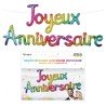 Metallballon "Joyeux Anniversaire", mehrfarbig
