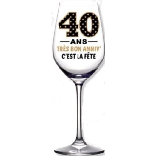 1 Calice da vino inclinato  "Joyeux Anniversaire Je penche vers la perfection! "