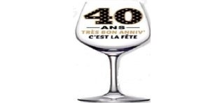 1 Calice da vino inclinato  "Joyeux Anniversaire Je penche vers la perfection! "
