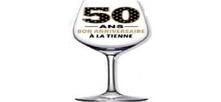 1 Calice da vino inclinato  "Joyeux Anniversaire Je penche vers la perfection! "