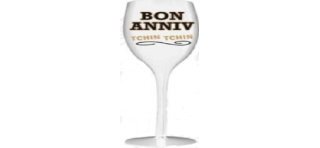 1 Calice da vino inclinato  "Joyeux Anniversaire Je penche vers la perfection! "