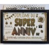 Mini diplôme anniversaire noir & or 11 x 16 cm  Mini diplôme anniversaire noir & or 11 x 16 cm