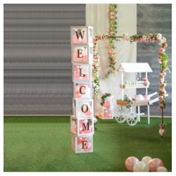 4 Cubes carton avec film plast. rigide argent 30X30X30CM