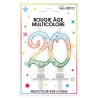 Bougie âge 20 ans multicolore Bougie âge 20 ans multicolore