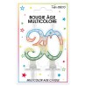Bougie âge 30 ans multicolore Bougie âge 30 ans multicolore