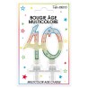 Bougie âge 40 ans multicolore Bougie âge 40 ans multicolore