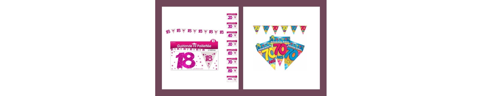 Girlanden, Wimpel und Banner