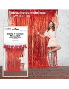 Catégorie Rideau à franges - Partytime : Rideau à franges métallique, rouge , Rideau à franges métallique, or , Rideau à fran...
