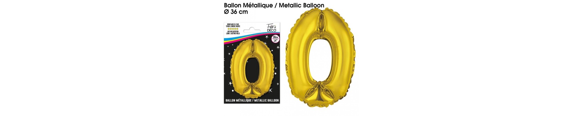 Ballons dorés en forme de chiffres